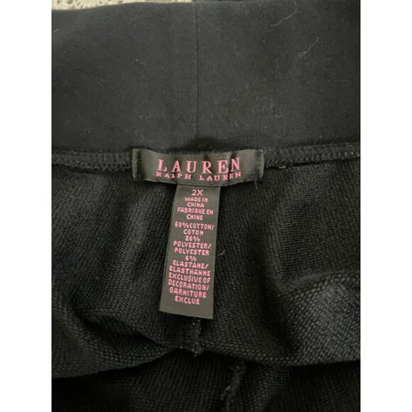 Ralph Lauren Womens Black Drawstring Sweatpants With Back Zip Pocket L - Picture 9 of 9